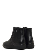 Women's Black Zippered Leather Comfort Boot | Derimod