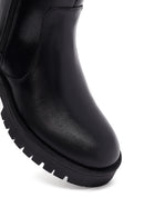 Kadın Siyah Fermuarlı Deri Bot | Derimod