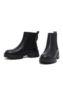 Kadın Siyah Kalın Tabanlı Deri Chelsea Bot | Derimod