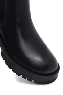 Kadın Siyah Kalın Tabanlı Deri Chelsea Bot | Derimod