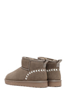 Kadın Vizon Kürklü Süet Deri Teddy Bot | Derimod