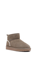 Kadın Vizon Kürklü Süet Deri Teddy Bot | Derimod