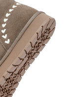 Kadın Vizon Kürklü Süet Deri Teddy Bot | Derimod