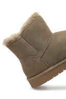 Kadın Vizon Süet Deri Teddy Bot | Derimod