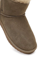 Kadın Vizon Süet Deri Teddy Bot | Derimod