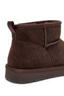 Kadın Kahverengi Kürklü Süet Deri Teddy Bot | Derimod