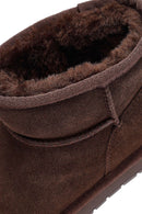 Kadın Kahverengi Kürklü Süet Deri Teddy Bot | Derimod