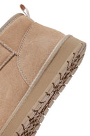 Kadın Bej Kürklü Süet Deri Teddy Bot | Derimod