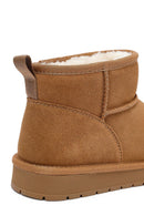 Kadın Camel Kürklü Süet Deri Teddy Bot | Derimod