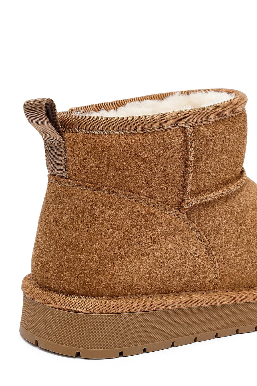 Woman Camel Fur Suede Leather Teddy Bot