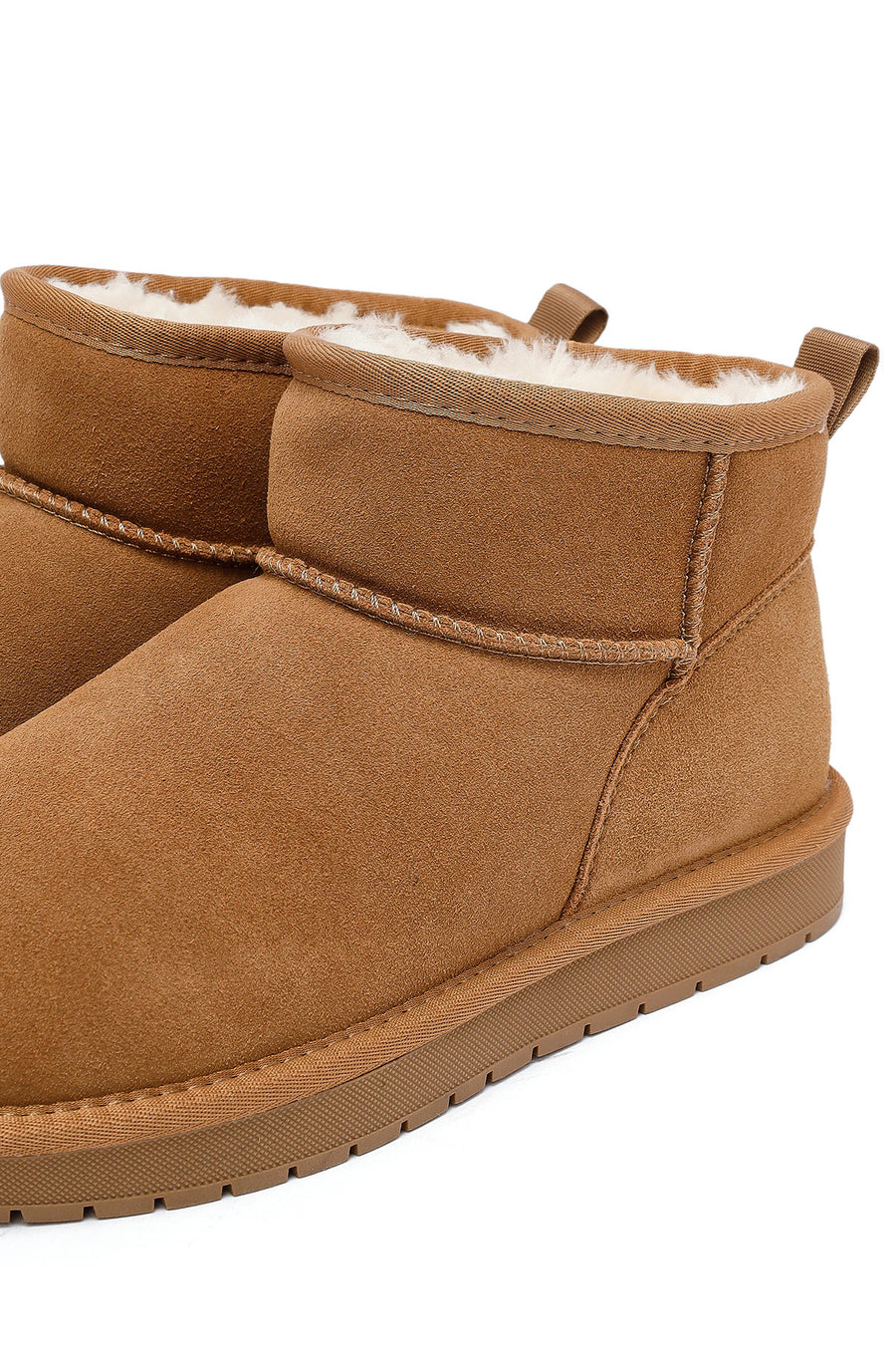 Woman Camel Fur Suede Leather Teddy Bot