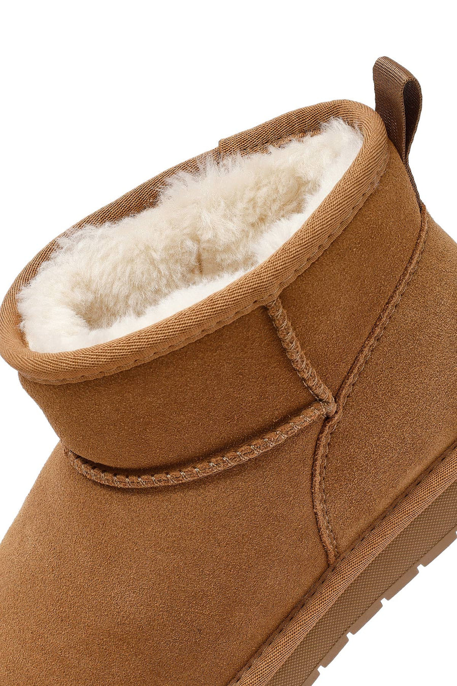 Woman Camel Fur Suede Leather Teddy Bot