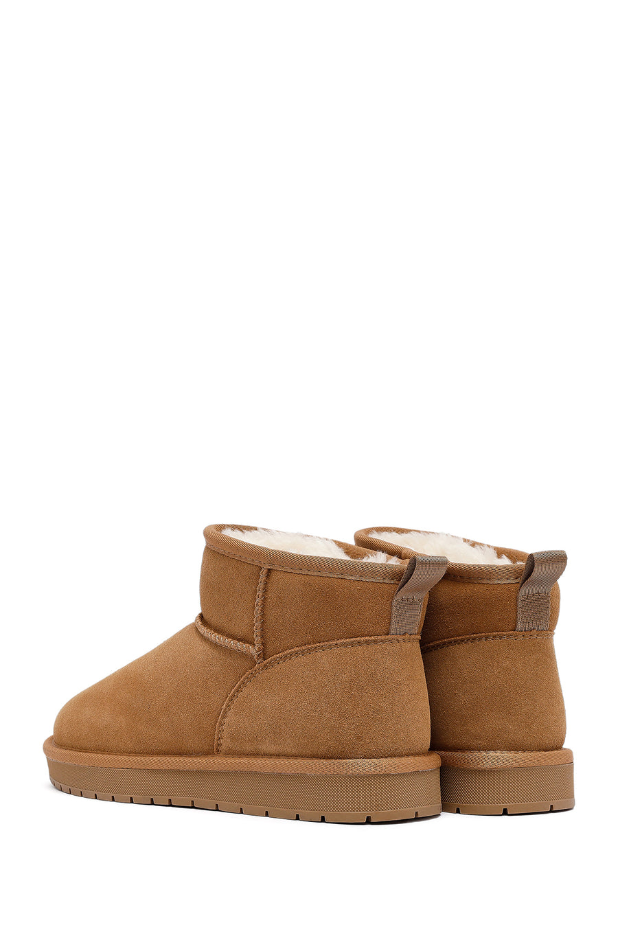 Woman Camel Fur Suede Leather Teddy Bot