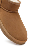 Kadın Camel Kürklü Süet Deri Teddy Bot | Derimod