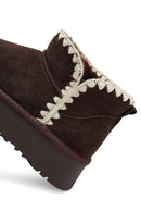 Kadın Kahverengi Süet Deri Teddy Bot | Derimod