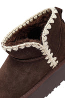 Kadın Kahverengi Süet Deri Teddy Bot | Derimod