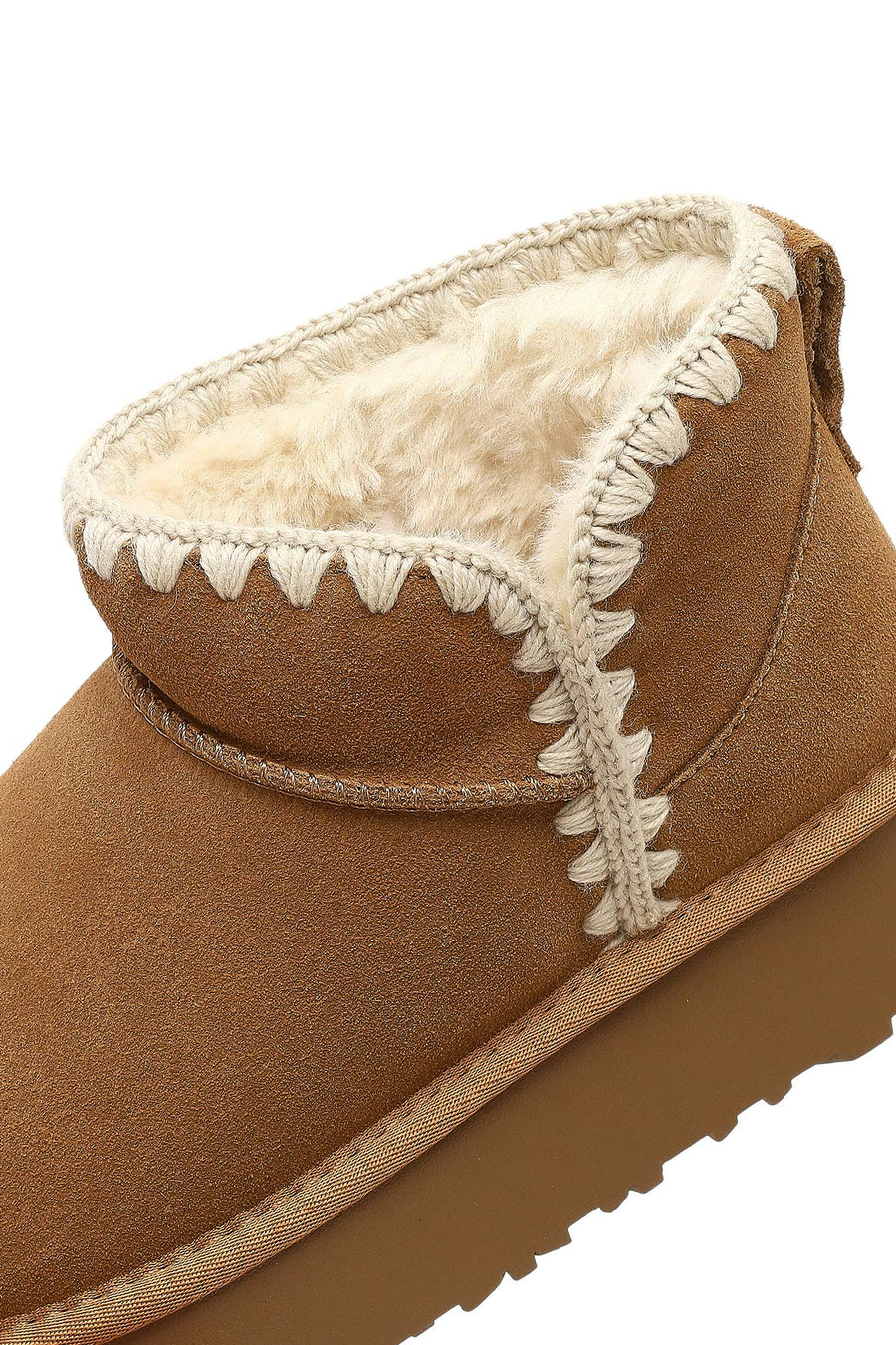 Woman Camel Süet Leather Teddy Bot