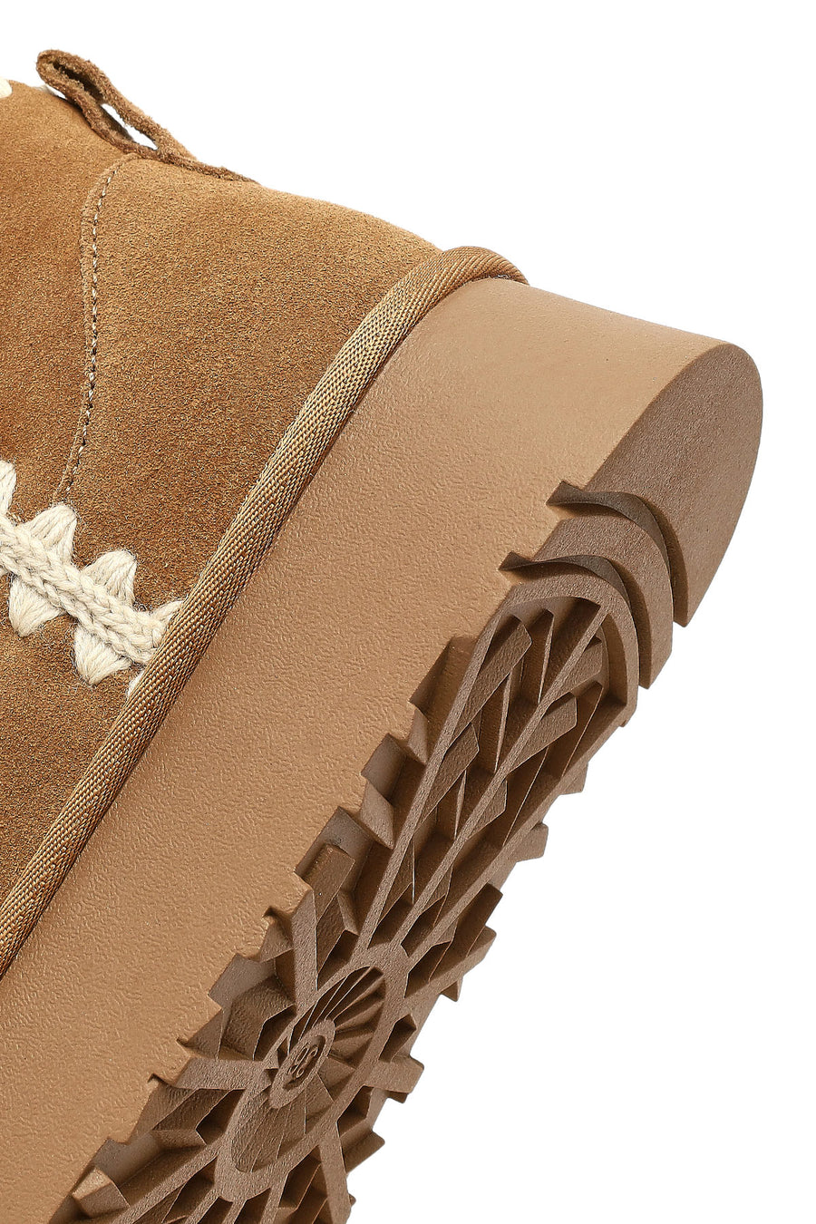 Woman Camel Süet Leather Teddy Bot
