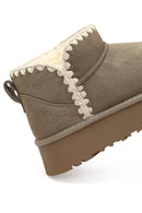 Kadın Vizon Süet Deri Teddy Bot | Derimod