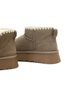 Kadın Vizon Süet Deri Teddy Bot | Derimod