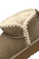 Kadın Vizon Süet Deri Teddy Bot | Derimod