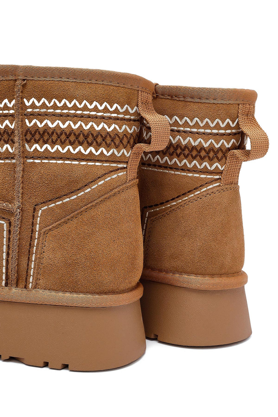 Women's Camel Thick-Soled Suede Leather Teddy Boot