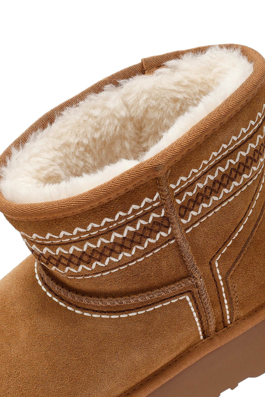 Women's Camel Thick-Soled Suede Leather Teddy Boot