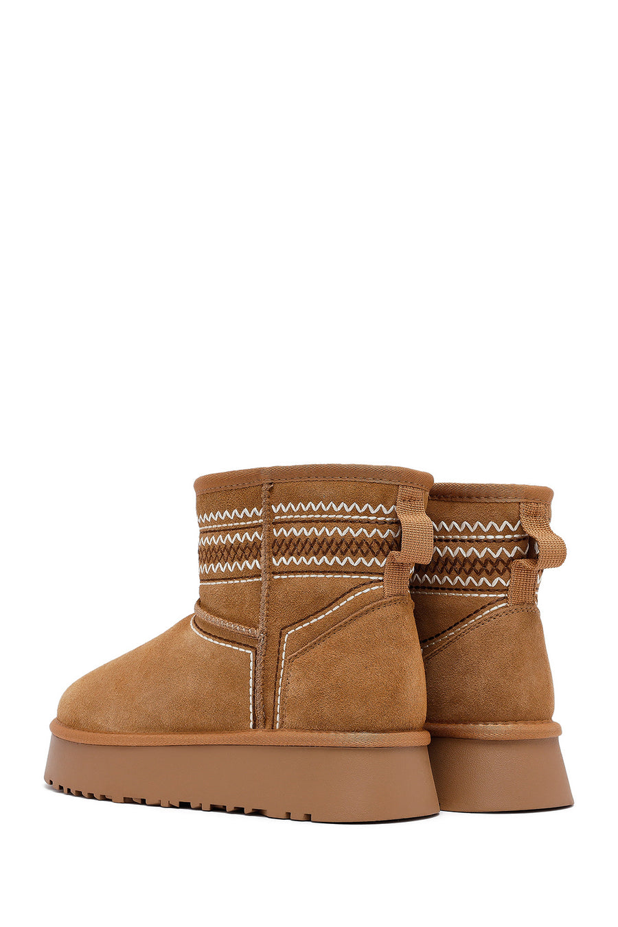 Women's Camel Thick-Soled Suede Leather Teddy Boot