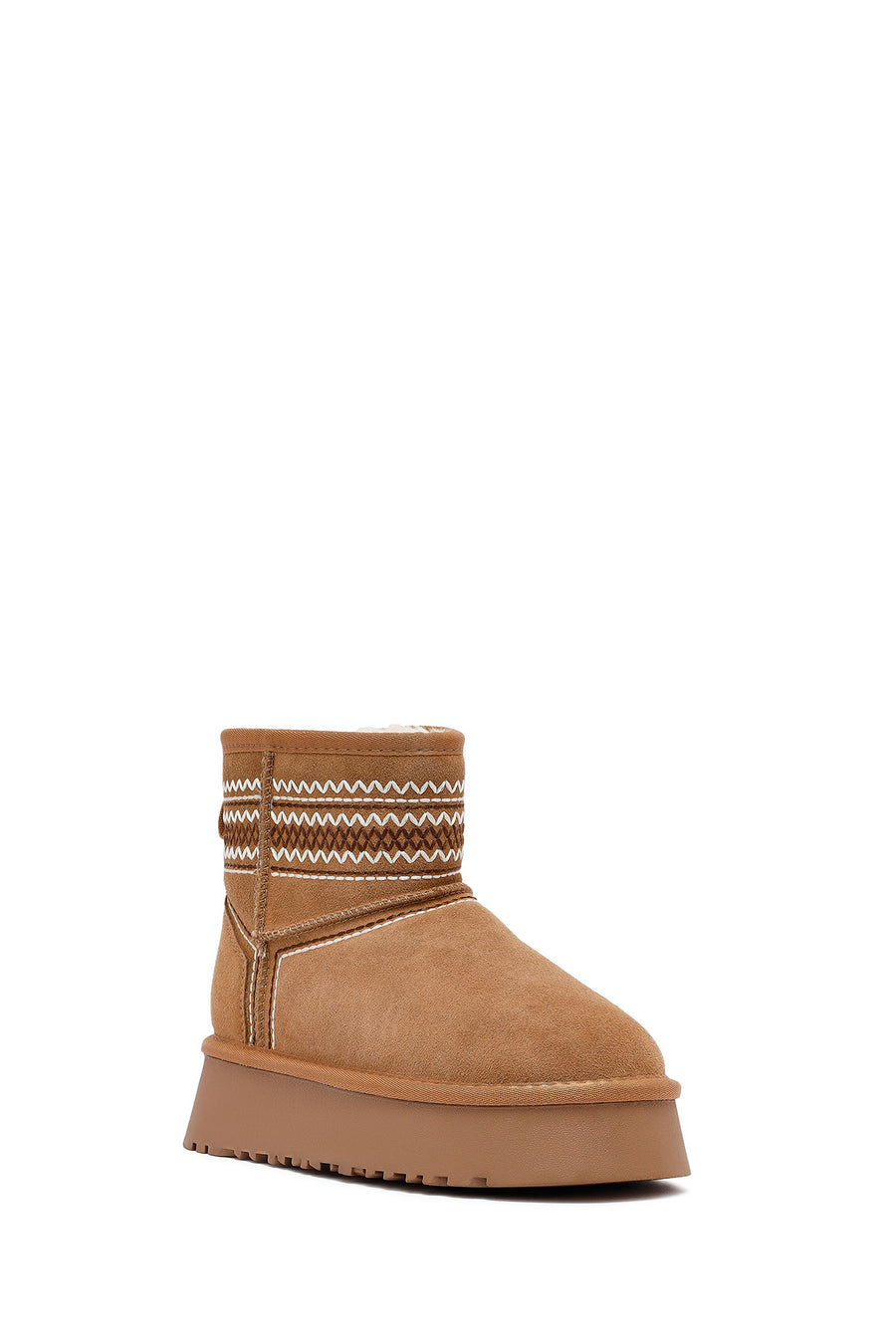 Women's Camel Thick-Soled Suede Leather Teddy Boot