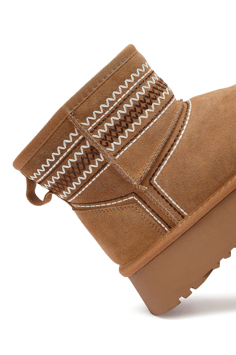 Women's Camel Thick-Soled Suede Leather Teddy Boot