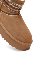 Kadın Camel Kalın Tabanlı Süet Deri Teddy Bot | Derimod