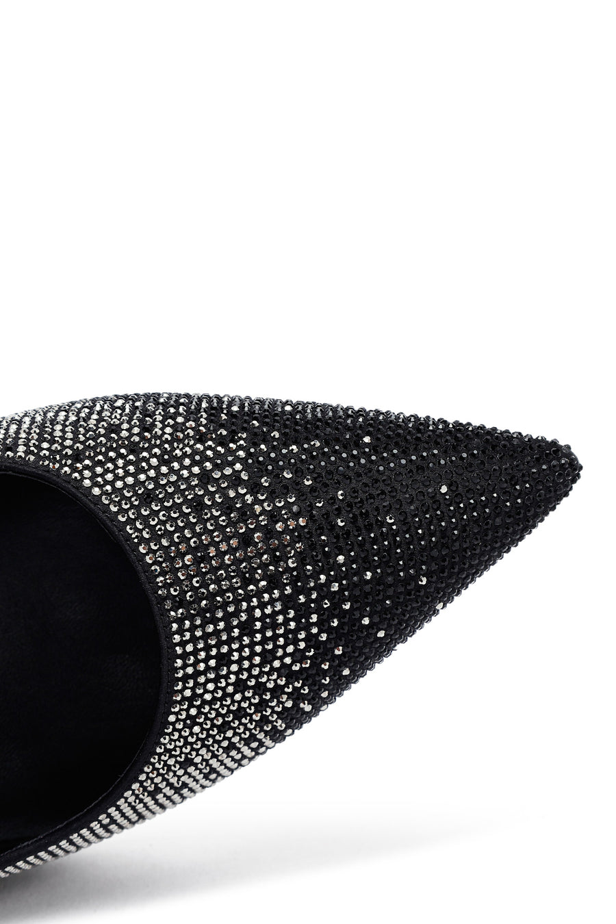 Women's Black Jeweled Thin Heeled Leather Stiletto