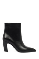 Women's Black Thick Heeled Leather Boots | Derimod