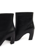 Women's Black Thick Heeled Leather Boots | Derimod