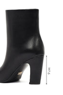 Women's Black Thick Heeled Leather Boots | Derimod