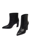 Women's Black Thick Heeled Leather Boots | Derimod