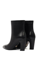 Women's Black Thick Heeled Leather Boots | Derimod