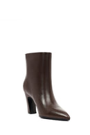 Kadın Kahverengi Kalın Topuklu Deri Bot | Derimod