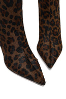 Kadın Leopar Desenli İnce Topuklu Deri Bot | Derimod