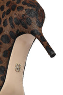 Kadın Leopar Desenli İnce Topuklu Deri Bot | Derimod