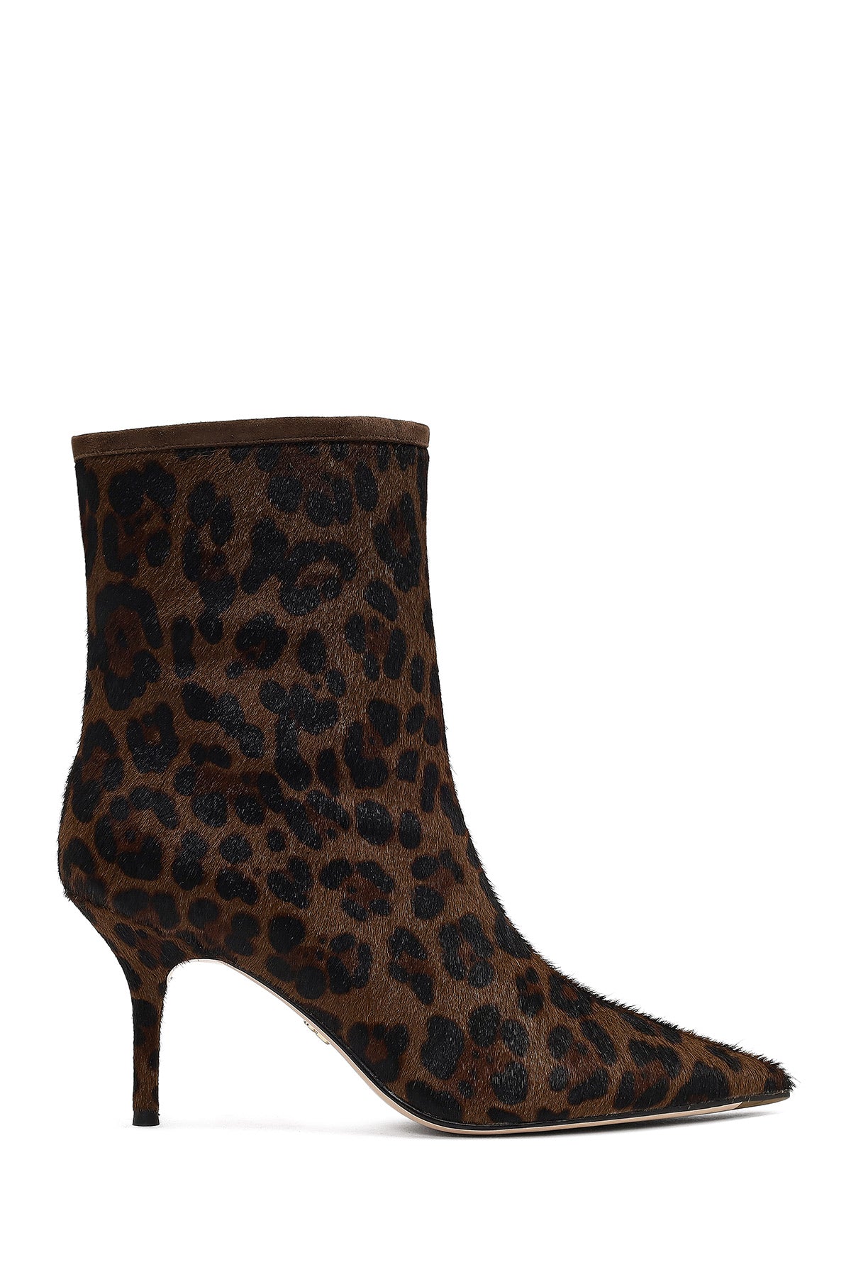 Kadın Leopar Desenli İnce Topuklu Deri Bot