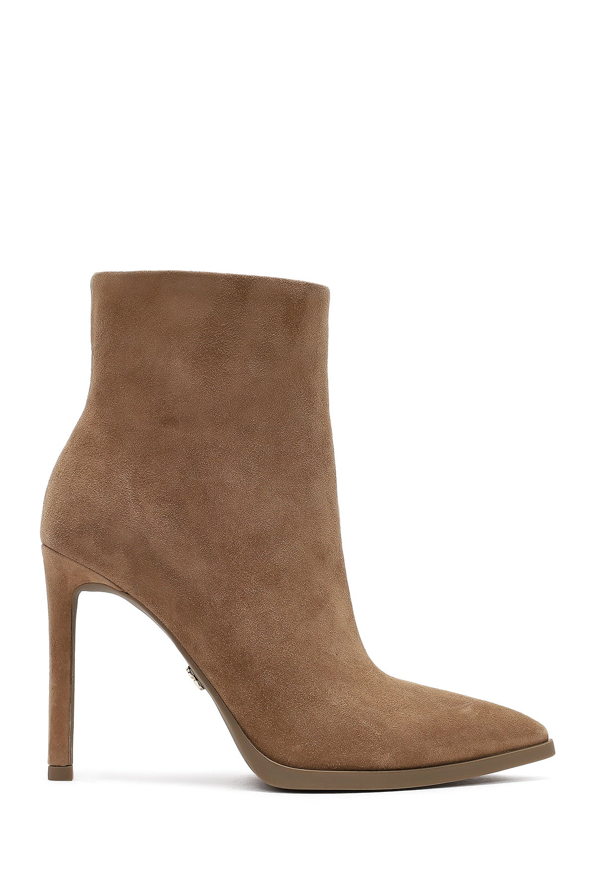 Kadın Bej Fermuarlı Yüksek İnce Topuklu Süet Deri Bot 25WFD491310 | Derimod