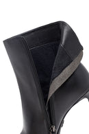 Kadın Siyah Fermuarlı Yüksek İnce Topuklu Deri Bot | Derimod