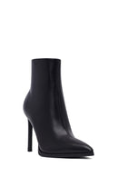 Kadın Siyah Fermuarlı Yüksek İnce Topuklu Deri Bot | Derimod