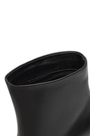 Women's Black Thin Heeled Leather Boot | Derimod