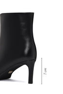 Women's Black Thin Heeled Leather Boot | Derimod