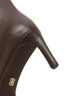 Women's Brown Thin Heeled Leather Boots | Derimod