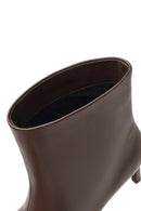 Women's Brown Thin Heeled Leather Boots | Derimod
