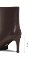 Women's Brown Thin Heeled Leather Boots | Derimod