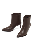 Women's Brown Thin Heeled Leather Boots | Derimod